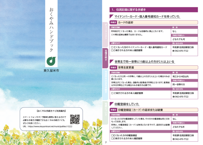 画像　おくやみハンドブック