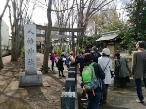 まち歩きの様子 八幡神社