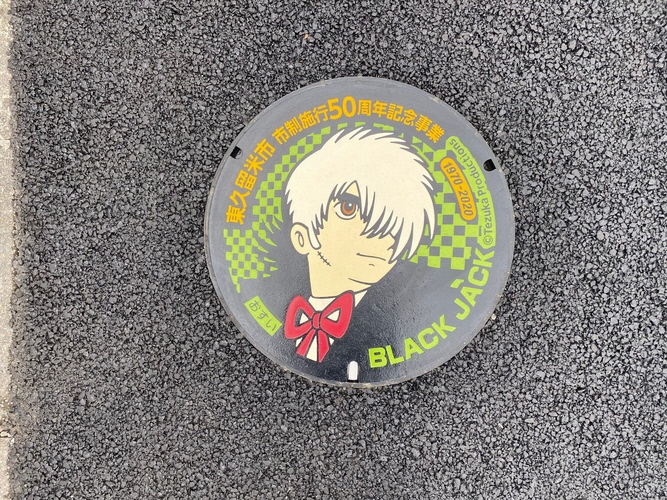 ブラック・ジャック緑のデザインマンホール蓋