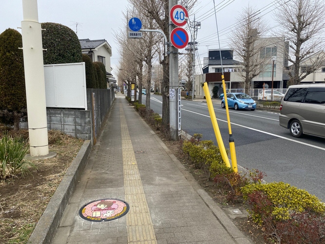 ピノコ赤のデザインマンホール蓋