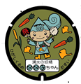 るるめちゃん緑のデザインマンホール蓋