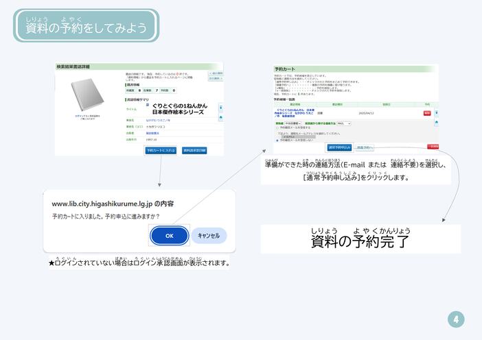 図書館使い方案内　4ページ目