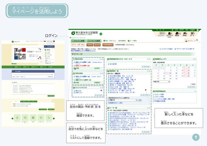 図書館使い方案内　7ページ目